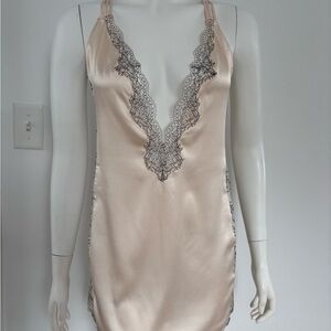 Victoria’s Secret Beige Lingerie Slip Dress Nightie Lace